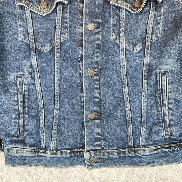 Levis Trucker Jacket Men M Blue Denim Button Up Classic Casual Outerwear Layer - Picture 3 of 12